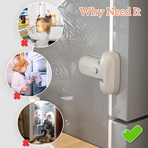 EUDEMON Gray Child Safety Refrigerator Lock - No Tools Needed, 1 Pack