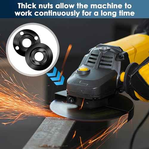 Angle Grinder Attachments 9PCS Nut Grinder Angle Grinder Wrench Kits 5/8-11 Flange Metal Lock Nut Compatible with Dewalt Milwaukee Makita193465-4 Metabo Bosch 4.5" 5" Grinder Parts