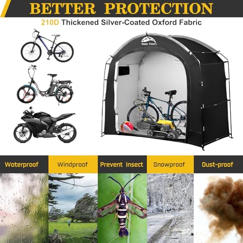 Happy Travel 7.3x2.7x6.1ft Waterproof Bicycle Storage Shed for 2 Bikes