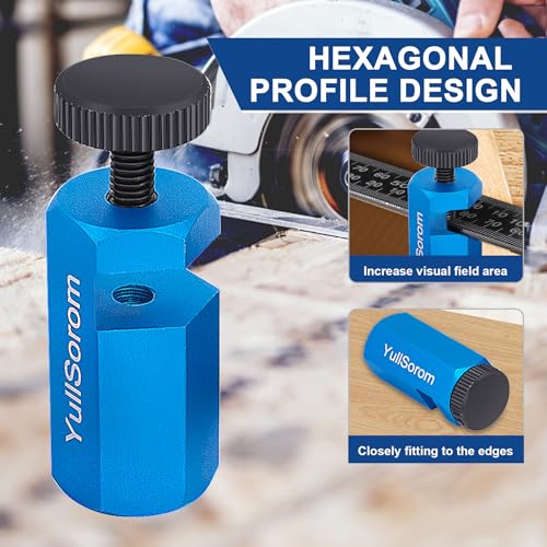 YullSorom Tall Stair Gauges for Framing Square with Holder & Carabiner Blue Kit