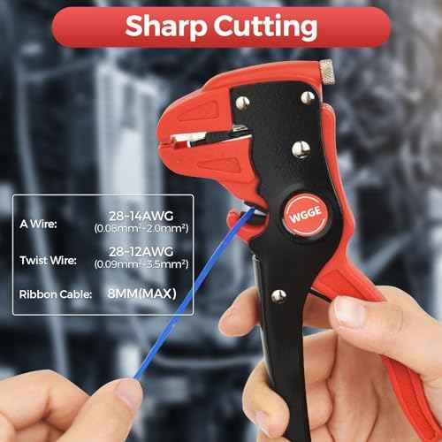 WGGE Automatic Wire Stripper and Cutter, 2 IN 1 Wire Stripper Tool, Adjustable 10-24 AWG Electrical Cable Wire Stripping Tool for Electronic and Automotive Repair, Eagle Nose Pliers (7-Inch)