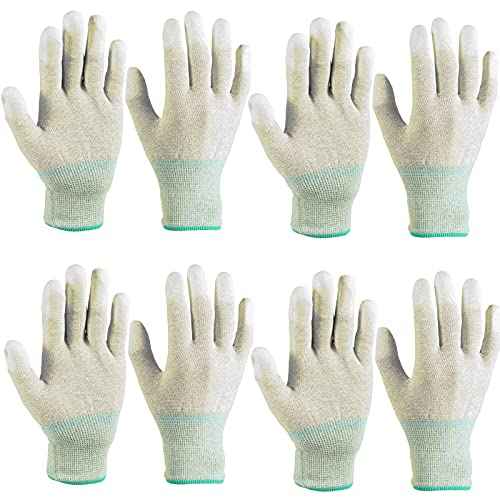 4 Pairs ESD Anti Static Gloves with High Resistance Carbon Fiber - PC Building & Repair (Medium)