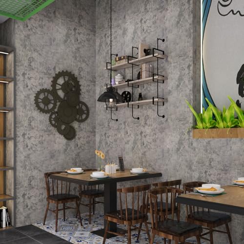 BAYYA Gray Concrete Peel and Stick Wallpaper 15.8" x 354" - Waterproof Self-Adhesive Wall Covering for DIY Furniture & Wall Renovation