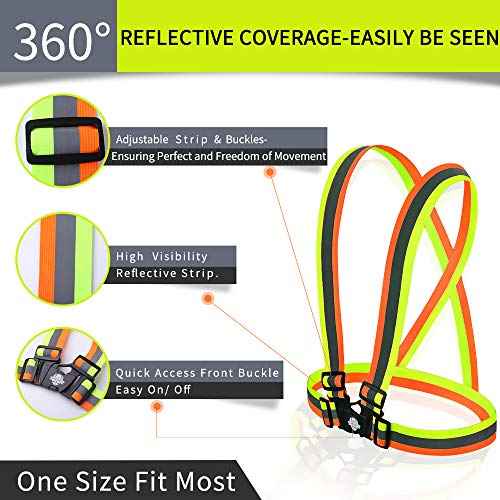 Dazonity High Visibility Safety Vest,Lightweight,Adjustable & Elastic Vest,Hi Vis Reflective Strips, Fit for Men & Women, Construction,Cycling, Runnning, Surveyor, (Yellow)