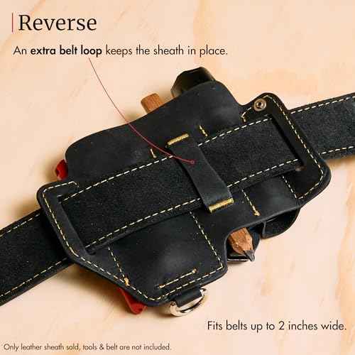 FESA Leather Multitool Sheath for Belt - Leather EDC Pouch Organizer for Tactical Pocket Knife, Flashlight & Pen - with Swivel Snap Hook - Work & Everyday Use Utility EDC Belt Pouch for Men