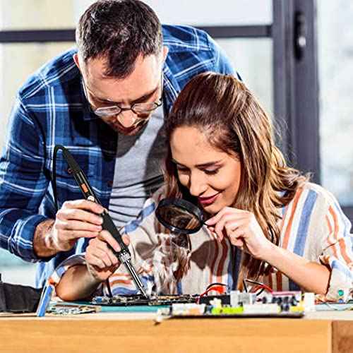 Soldering Iron Kit, 60W 110V Adjustable Temperature Soldering Iron with 5PCS Tips, Solder Wire, Stand, Welding Tool for Repair, Electric Repairing, DIY