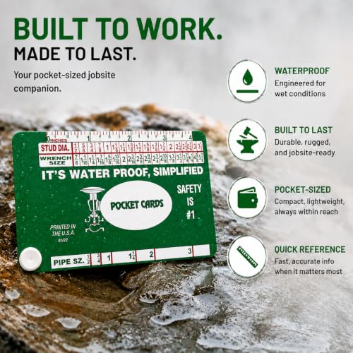 Pocket Cards for Pipe Fitter,Pipefitter Tools Daily Pipefitting Tasks