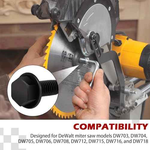 2 Packs of 145344-01 Oblique Saw Replacement Blade Bolts, Part Number 145344-01 Suitable for DeWalt DW703 DW704 DW705 DW706 DW708 DW712 DW715 DW716 DW718