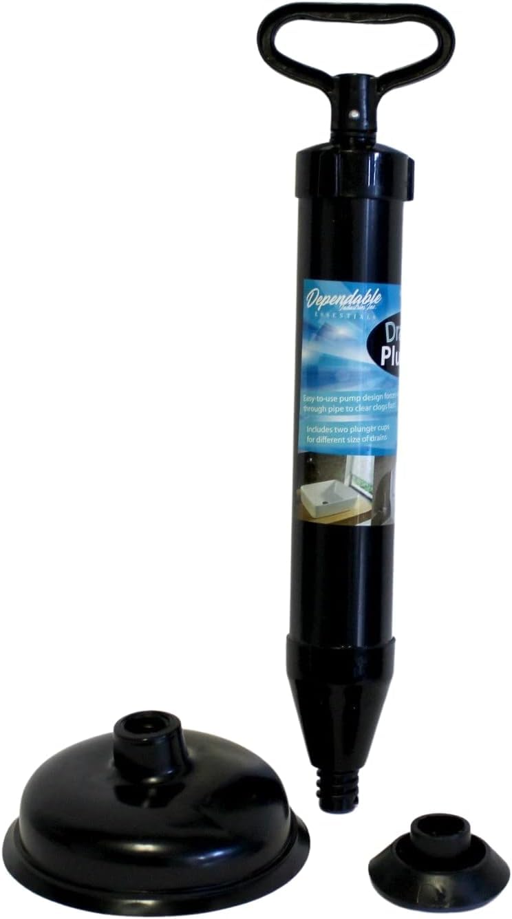 High Pressure Powerful Pump Multi-Drain Plunger Bathroom Kitchen Toilet Shower Sinks (Black)