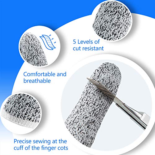 Honoson 60 Pieces Finger Cots Cut Resistant Finger Protector Reusable Thumb Sleeve Anti Slip Thumb Protectors Guards for Kitchen Sculpture Work