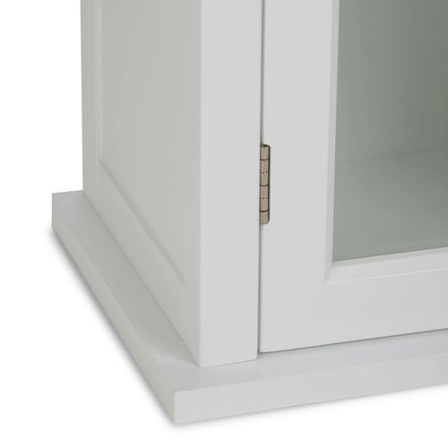 SIMPLIHOME Avington Bath Cabinet - 14 inch Wide Single Door Bathroom Wall Cabinet in Pure White, Transitional Bathroom Storage for Bath or Powder Room with Tempered Glass Door and Adjustable Shelf