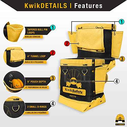 KwikSafety - Charlotte, NC - RedIRON Bolt Bag [Heavy-Duty Canvas + Double Reinforced Stitching] Multi-Use Ironworker Utility Bag | Tool, Bull-Pin & Bolt Pouch w/Belt Loop Tunnel Connection