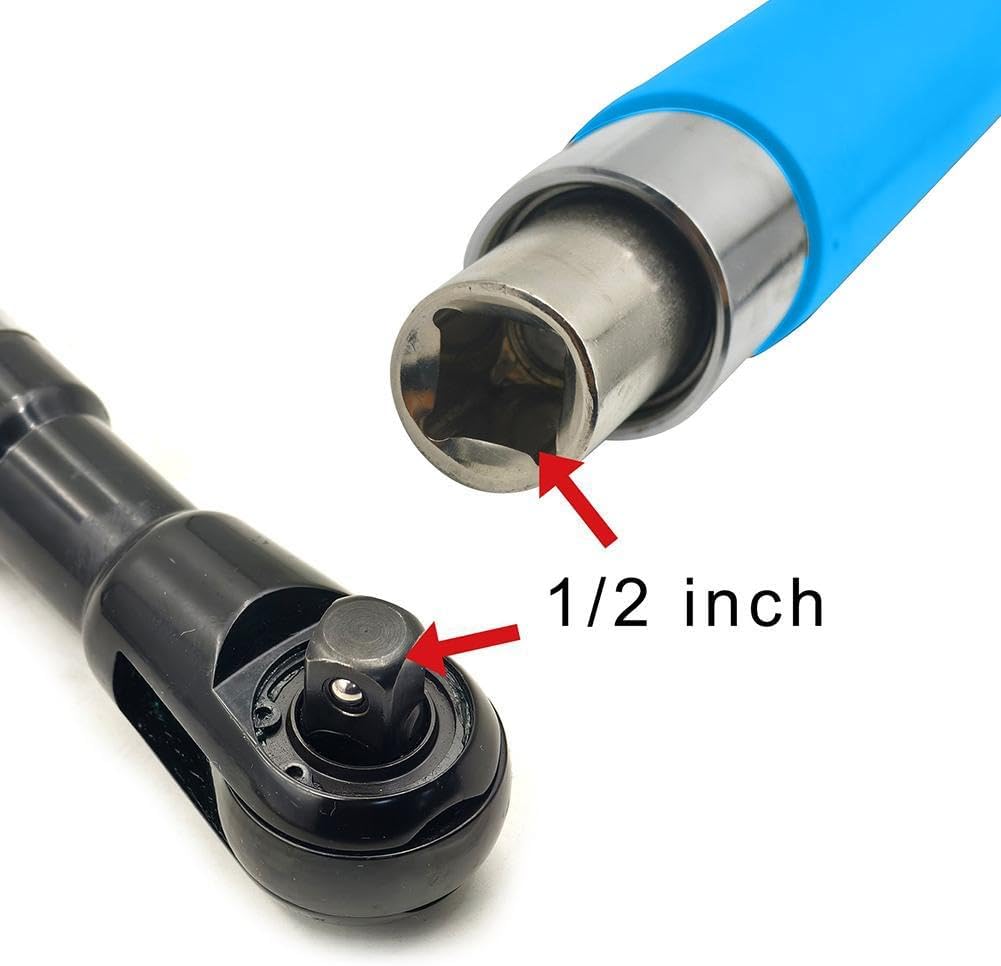 Offset Extension Wrench Impact for Electric Drill, with 4 Socket Adapters and 1/2‘’ Drill Adapter, Multifunctional Chain Drive Electric Ratchet Wrench Tool for Tightening Fasteners (1pcs)