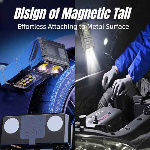 800LM Mini EDC Flashlight with Dual Sources, 7 Lighting Modes, Magnetic Base & Steel Clip, LED Pocket Flashlight for Emergency, Working, Walking Dog, Hiking, Camping