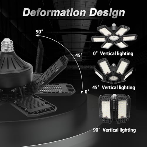 AUDLES 200W Garage Ceiling LED Lights 2 Pack, 6500K Bright Adjustable Fixture