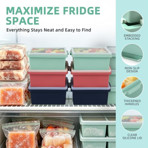 Multicolor 6-Piece Silicone Freezer Molds with Lids – BPA-Free, Microwave & Dishwasher Safe