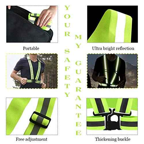 DRESBE Reflective Vest Gear Unisex Warning Vests Adjustable Laser Safety Band for Night Running Cycling Jogging Walking