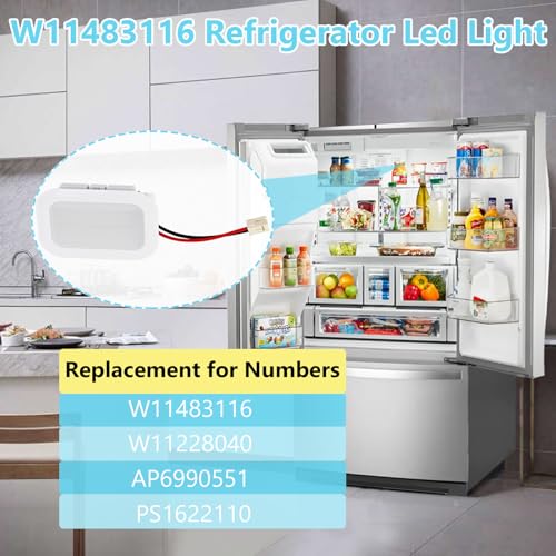 Obida 2 PCS W11483116 Refrigerator LED Light Replacement Module for Whirlpool/KitchenAid