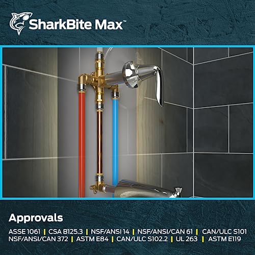 SharkBite Max 1/2 Inch Push-to-Connect Brass FNPT Adapter - Pack of 1