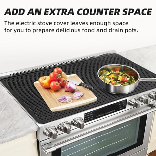 36x20.5 Inch Thick Electric Stove Cover Mat, Black by LOPNUR