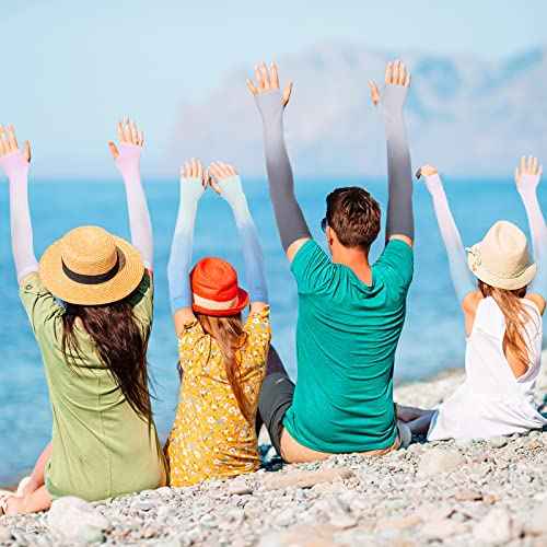 JenPen 6 Pairs UV Sun Protection Arm Sleeves to Cover Arms for Women Compression Sleeves for Men