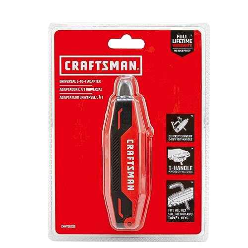 CRAFTSMAN Universal L-to-T Allen Wrench Adapter, Convert Most Sizes of Metric, SAE and Torx l-keys to a T-handle (CMHT26023)