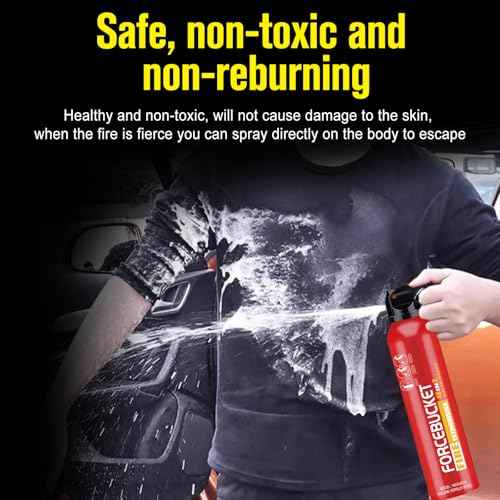 Portable Fire Extinguisher | 4-in-1 Small Fire Extinguisher for Home, Garage, Kitchen, Car | For Electric, Textile and Grease Fires | Non-Toxic, Easy Clean | Wall Mount Incl(2PK)