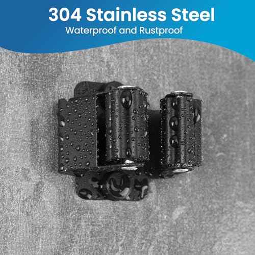 Broom Holder Wall Mount, 4PCS Broom Hanger Wall Mount, Stainless Steel Heavy Duty Mop Holder Broom Mop Hanger Wall with Screws, Garden Outdoor Tool Organizer Rack Broom Hanger (Black)