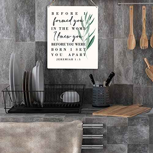 Christian Nursery Decor Before I Formed You In the Womb I Knew You Wooden Hanging Sign Baby Shower Bible Verse Wall Art Nursery Bedroom Decor Nursery Gifts 8 x 10 Inches