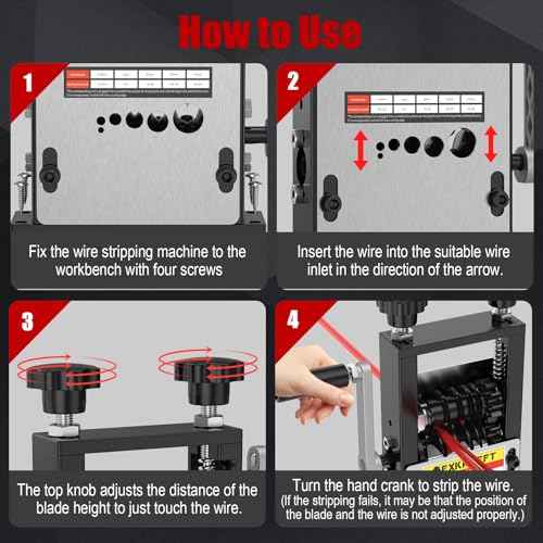 Wire Stripper Machine Gauge Wire 3-17mm, Manual & Electric Drill Compatible Copper Wire Stripping Tool with 6 Channels 5 Blades, Scrap Wire Stripping Machine for Efficient Cable Stripping