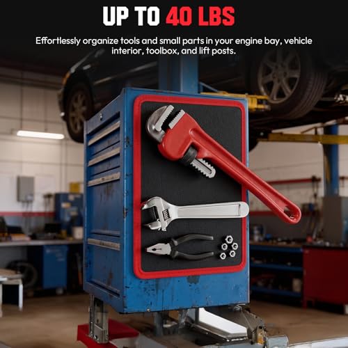 Magnetic Tool Mat 40 lbs - Flexible Magnetic Parts Holder, 12.8 x 9.8 inches, Red (1PC) by Jorvynm