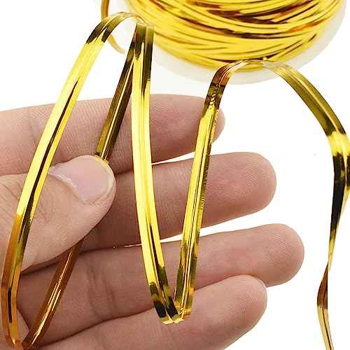 HAHIYO 100Yards/300Feet/91M Gold Metal Twist Ties for Bread, Candy, Coffee, Plant Garden, Cellophane Treat, Gift Wrapping, Plastic Bags - Halloween Party, Cake Present, Art Craft