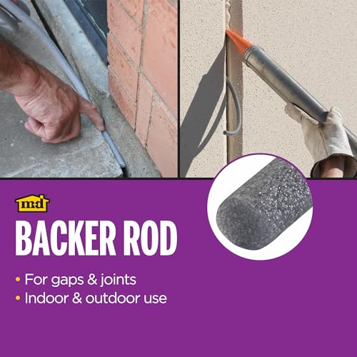 MD Building Foam Backer Rod, Gray, 1/2in x 20ft for Medium Gaps