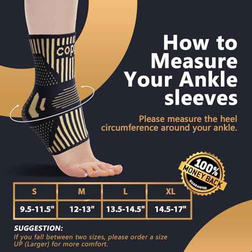 Lusenone Copper Ankle Brace Support for Men & Women (Pair), Best Ankle Compression Sleeve Socks for Plantar Fasciitis, Sprained Ankle, Achilles Tendon, Pain Relief, Recovery, Sports