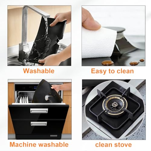 Stove Burner Covers 10-Pack 10.6x10.6 In - Reusable, Heat-Resistant Gas Stove Top Covers
