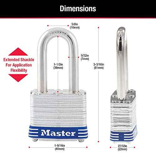 Master Lock 3DLF Outdoor Padlock with Key, 1 Pack
