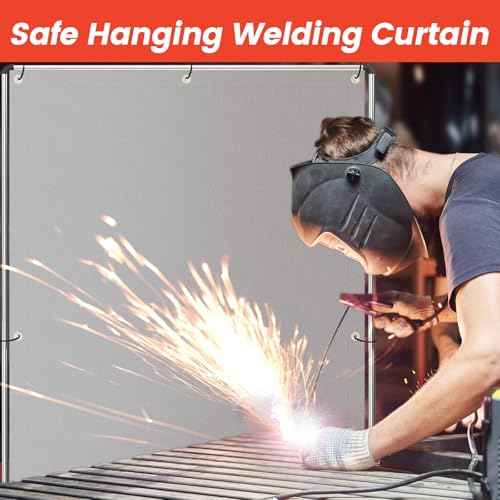 Heavy Duty Welding Blanket, 4x6ft Silicone Coated Fiberglass Welding Curtain with Grommets, Fireproof Insulation Blanket for Industrial Welding Cutting, Multi-use Fire Blankets for Smoker Grill-Grey