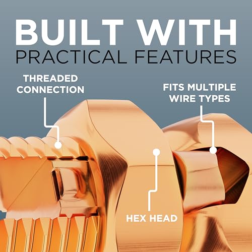 THE CIMPLE CO #8 Copper Split-Bolt Connectors 4 Pack - Electrical Wire Connectors