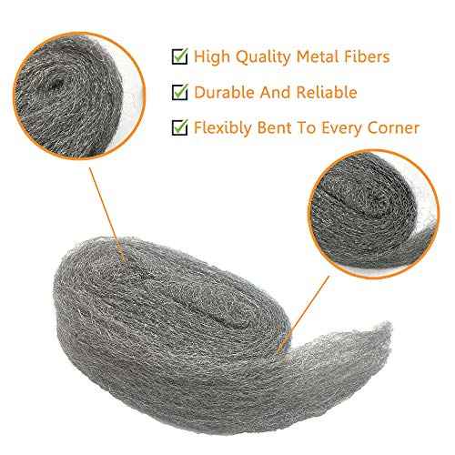 Steel Wool Mice Control, 2 Pack 3" x10 Ft Hole Filler, Gap Blocker, Barrier, Protect Against Animals in Holes Holes, Siding, Pipeline, Vents for Garden, House, Garage