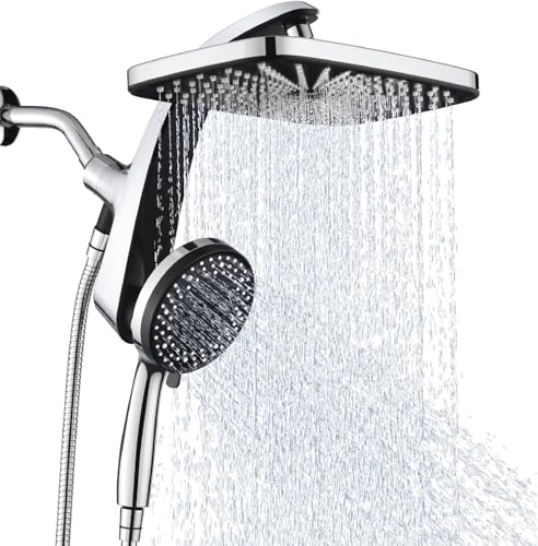 Rain Shower Head with Handheld Spray Combo Chrome 1.8 GPM 460311 - BOZYBO