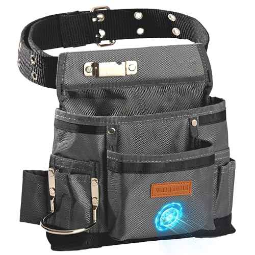 Small Tool Belt Pouches,Tool Belts for men,magnetic tool belt,11-Pockets,Electrician Construction,Carpentry.Heavy Duty nylon belt with metal buckle.1680D Oxford.
