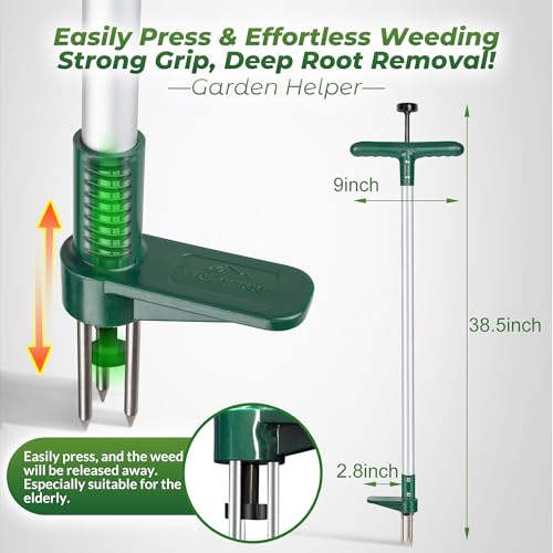 Walensee Long Handle Weed Puller with 3 Claws - Stand Up Garden Weeding Tool