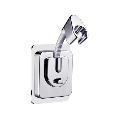 Shower Head Holder Wall Mount, 360° Adjustable Handheld Shower Head Holder, No-Drill Strong Adhesive Shower Wand Holder, Waterproof Shower Handle Holder for Bathroom Accessories chrome finish