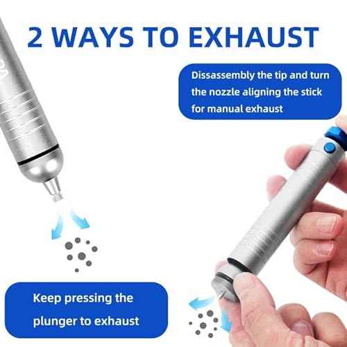Solder Sucker No Clog Desoldering Pump for Solder Removing with Replaceable Heat Resistan Silicone Sucking Nozzle, Desoldering Tool Sodering Pump Strong Vacuum Aluminum Suction Remover