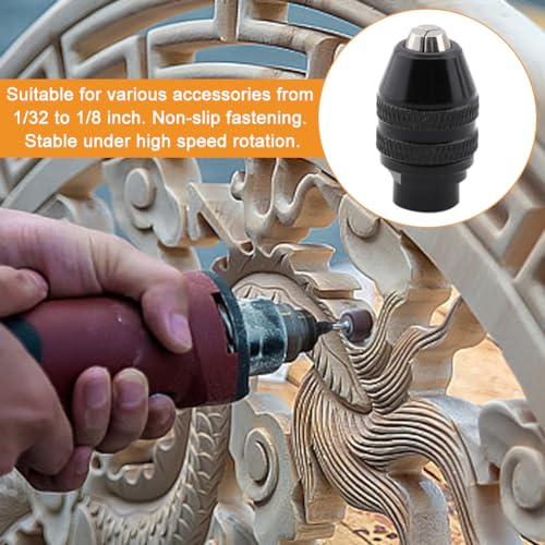 24pcs Drill Chuck Collet Set for Collet with Drills,Buffing Wheels and Other Lightweight Tool Accessories ? 1/32"(0.8mm) To 1/8"(3.2mm) Shank Size Replacement Kit (Set 1)