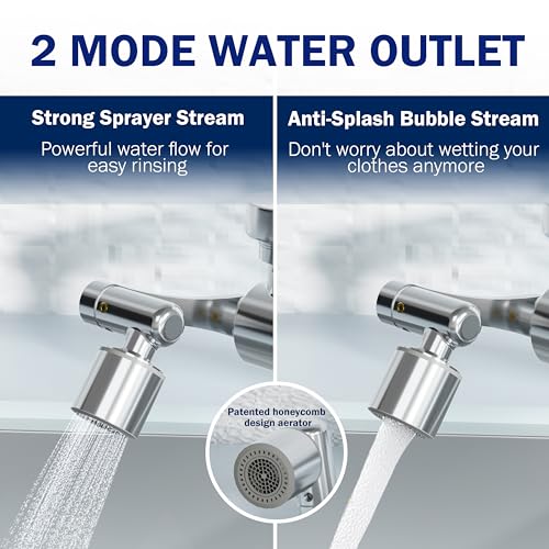Frizzlife FF1080 1080° Rotating Faucet Water Filter with 9pcs Filter & 2 Modes Spray