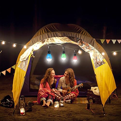 Jarxin 4 Pack USB Rechargeable LED Camping Lanterns - Black Outdoor Tent Lights