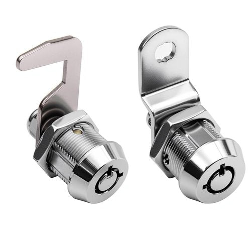 Toolbox Lock Tubular Cam Replacement Lock Hook Cam Keyed Alike (5/8 Inch, Chrome Finish, 2 Pack)