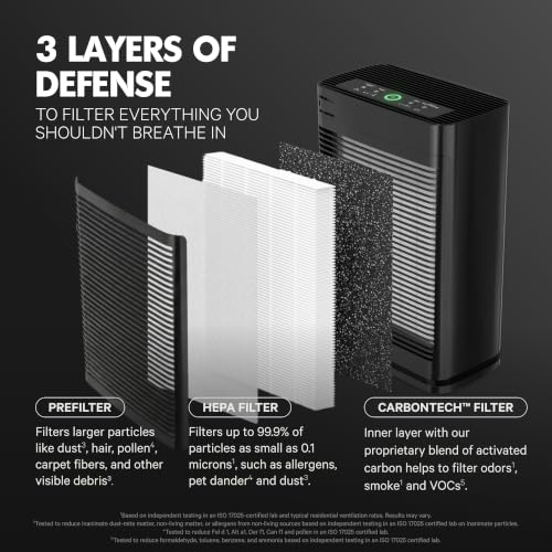 PuroAir Genuine 400 Replacement Filter 2 Pack | True HEPA with CarbonTech