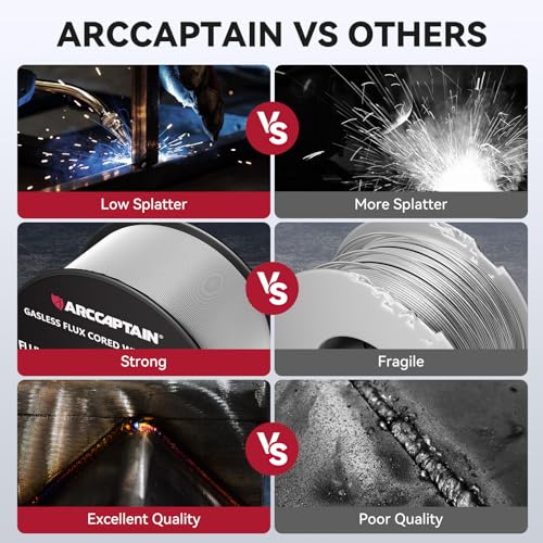 ARCCAPTAIN Flux Core Welding Wire .030¡° & .035" E71T-GS Mig Welding Wire 2-Pound Spool Gasless Mild Carbon Steel Compatible With Lincoln Miller Forney Harbor Welder